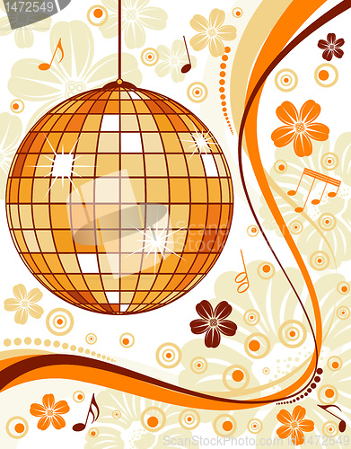 Image of Floral background with discoball