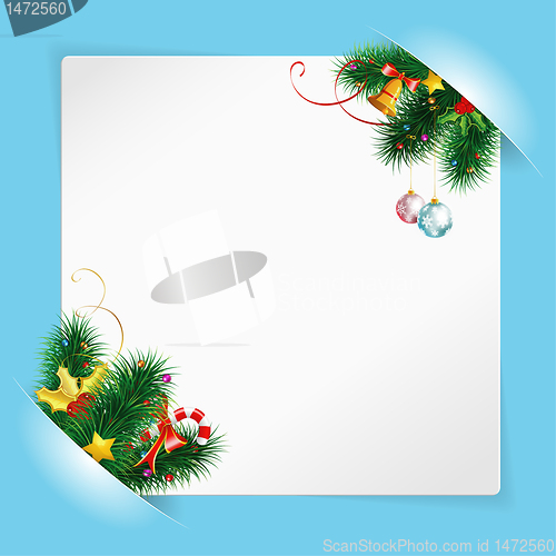 Image of Christmas Frame with Sheet of white Paper Mounted in Pockets