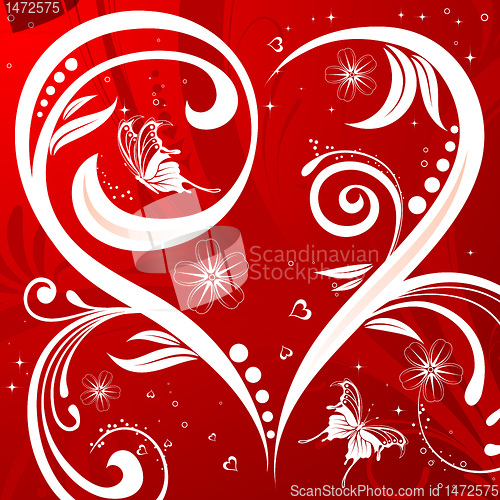 Image of Flower background with heart