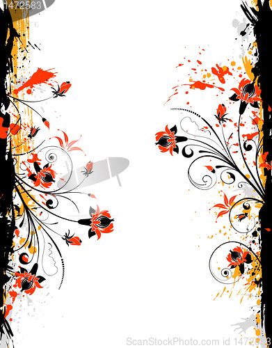 Image of Grunge Flower Frame