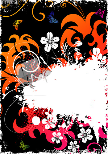 Image of Grunge Flower Frame