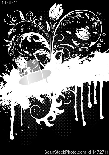 Image of Grunge Flower Frame