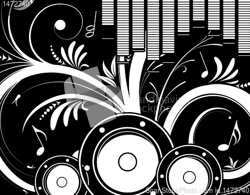 Image of Music floral background