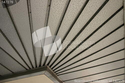 Image of Abstract textured metal underside of roof from historic Plant City Florida