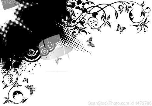 Image of Grunge Floral Frame