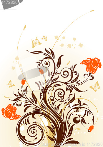 Image of Grunge Floral Background