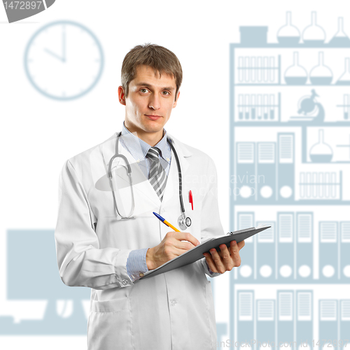 Image of young doctor man with stethoscope