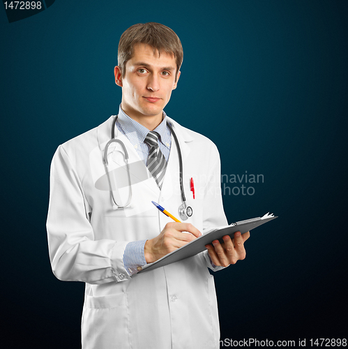 Image of young doctor man with stethoscope