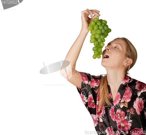 Image of woman with grapes