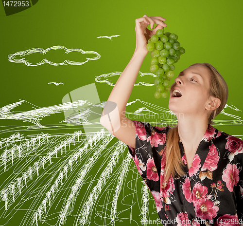 Image of woman with grapes