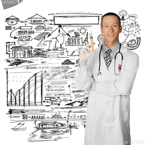 Image of young doctor man with stethoscope