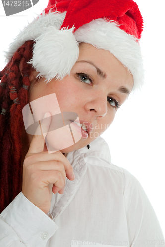 Image of Portrait of young modern christmas girl.