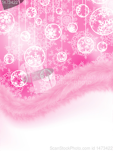 Image of Cute pink new year and cristmas card. EPS 8