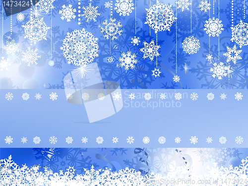 Image of Blue christmas background with snowflake. EPS 8