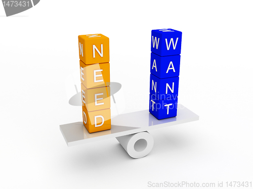 Image of needs and wants balance 