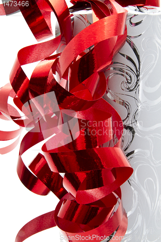 Image of Red Ribbon and Packing Paper