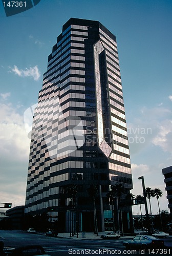 Image of Tall office building in twilight