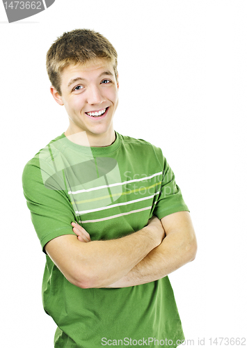 Image of Happy young man with crossed arms