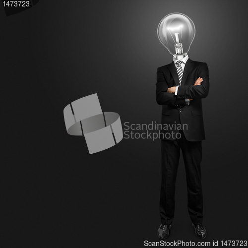 Image of lamp head businessman