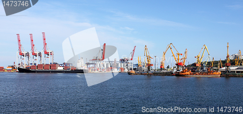 Image of cargo seaport in Odessa