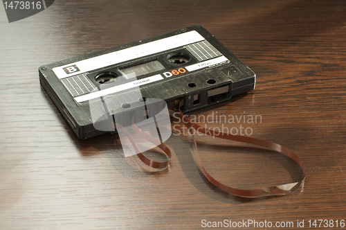 Image of Audio tape cassette with subtracted out tape