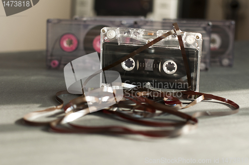 Image of Audio tape cassette with subtracted out tape