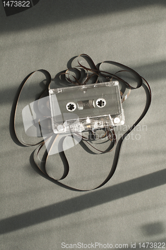 Image of Audio tape cassette with subtracted out tape