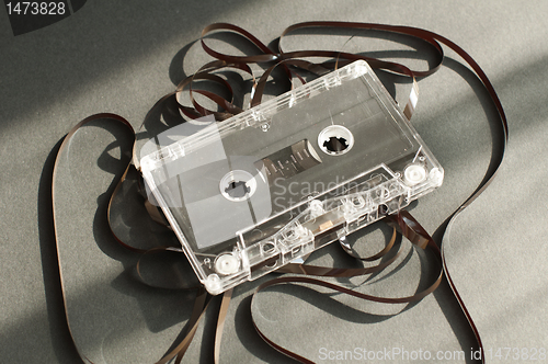 Image of Audio tape cassette with subtracted out tape