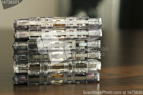 Image of Pile of audio tape cassettes