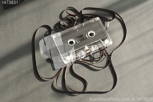 Image of Audio tape cassette with subtracted out tape. 