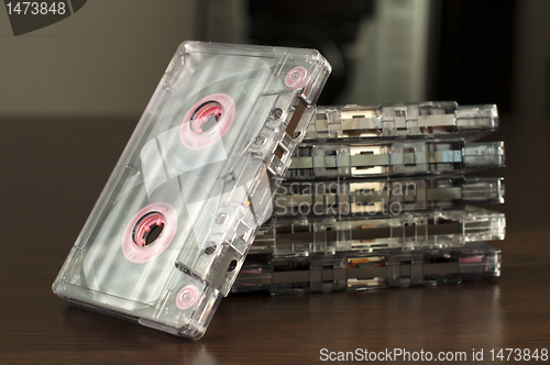 Image of Pile of audio tape cassettes