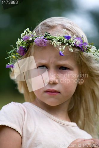 Image of blonde girl in flower wreath