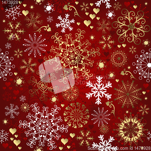 Image of Christmas red seamless pattern