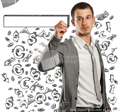 Image of businessman writing something