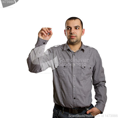 Image of businessman writing something