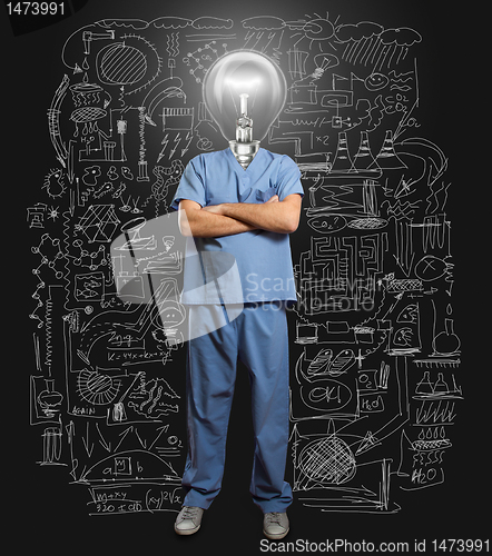 Image of lamp-head doctor male