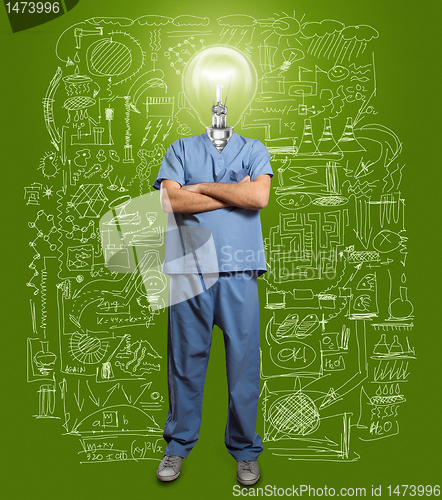 Image of lamp-head doctor male