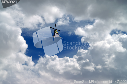 Image of Freestyle ski jumper with crossed skis 