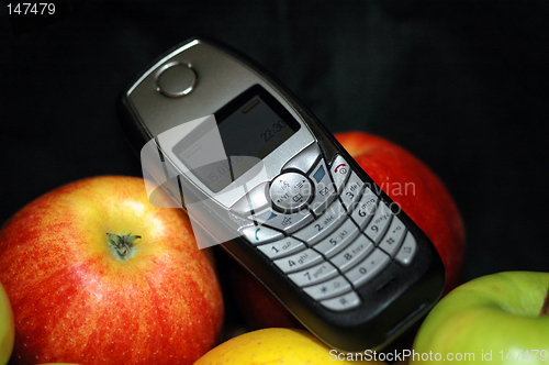 Image of Phone and fruit