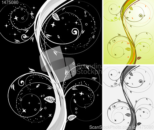 Image of Three floral background