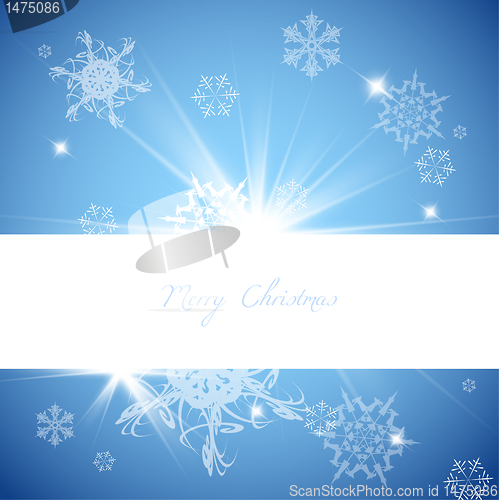 Image of Vector blue christmas background