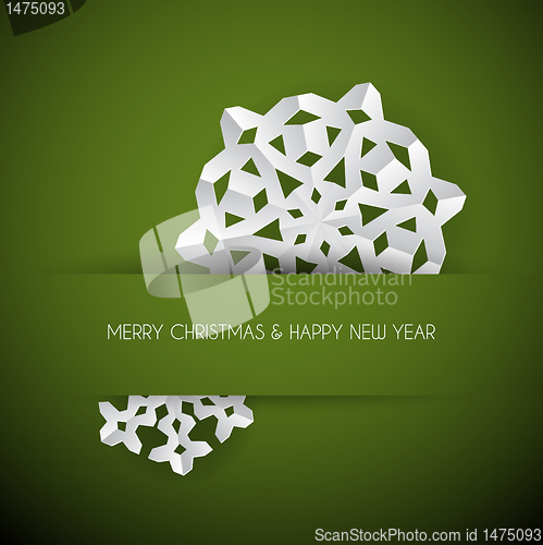 Image of Vector white paper christmas snowflake