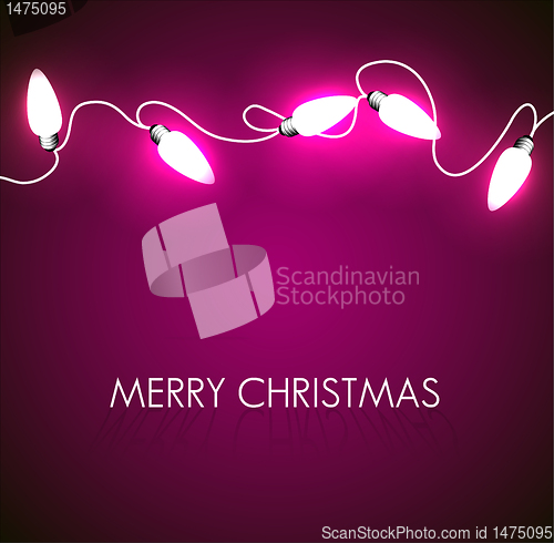 Image of Vector Christmas background with white lights