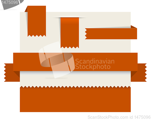 Image of Red paper tags - Vector ribbons