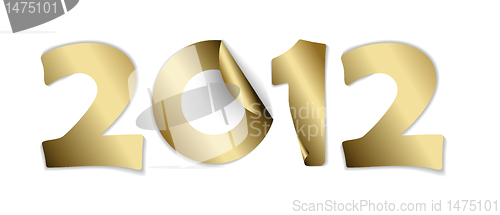 Image of 2012 made from vector golden stickers