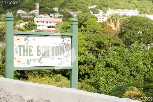 Image of hand painted sign The Bottom town Saba  Netherlands Antilles