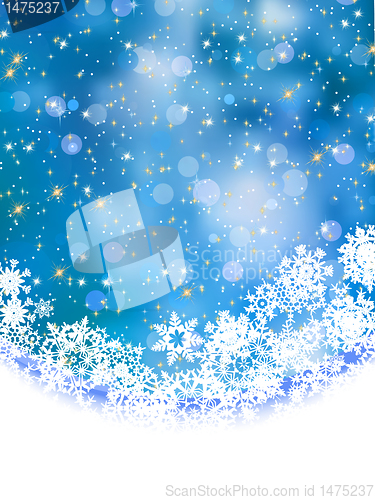 Image of Abstract blue vector winter with snowflakes. EPS 8