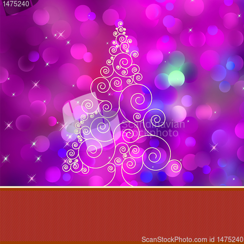 Image of Christmas tree card with tree. EPS 8