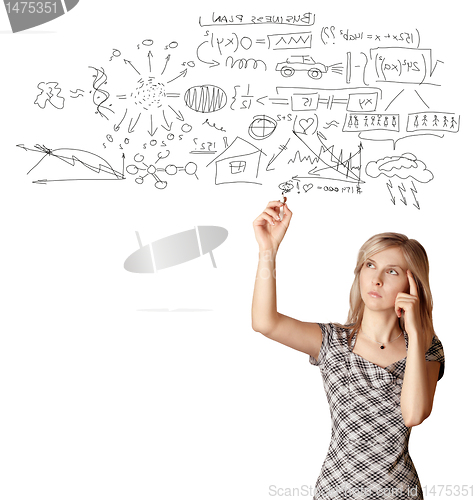Image of businesswoman writting something