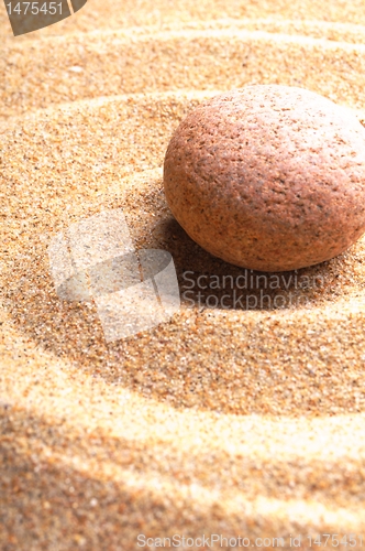 Image of zen stone with leaf